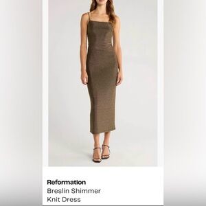 Reformation Gold Shimmer Dress